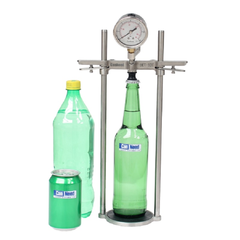 Testador de CO₂ e testador de pressão CanNeed-BCT-100 para garrafas de bebidas de vidro e PET