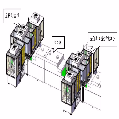 Testador de transmitância IR TRT-2000 integrado à linha de produção