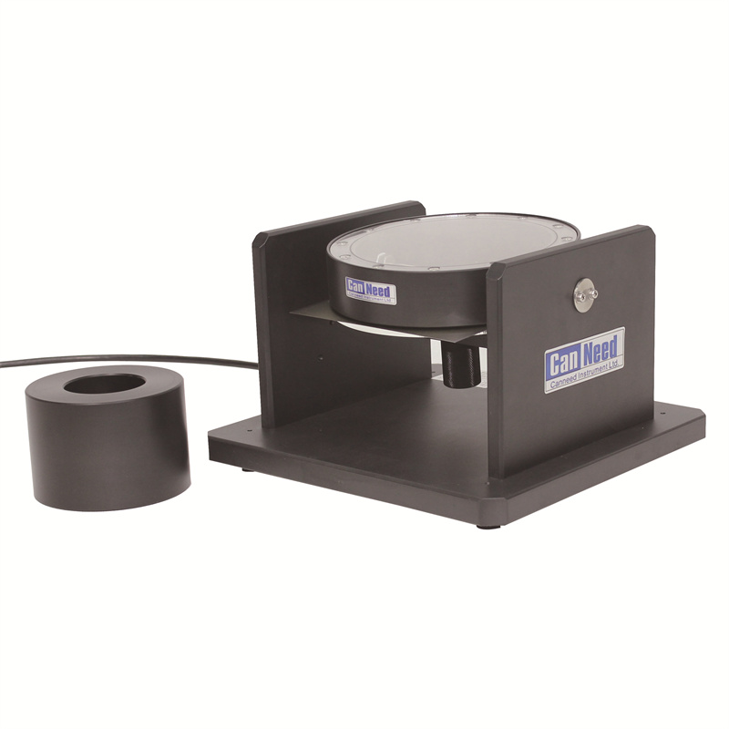 Suporte para folha-de-flandres CanNeed FSF-100 usado com medidor digital de integridade de verniz e dispositivo de vácuo