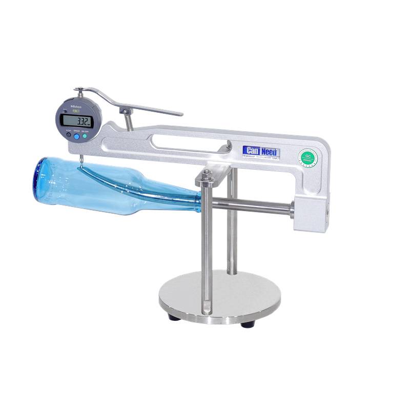 Medidor digital de espessura de parede de garrafas BWTG-200 medindo paredes de garrafas de vidro de 0–10 mm