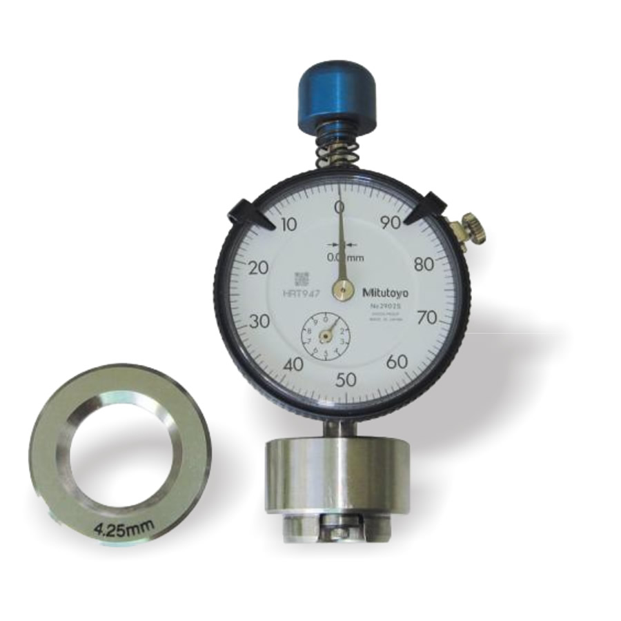 Medidor de altura do enrolamento de aerossol ACH-100 sobre bancada de laboratório