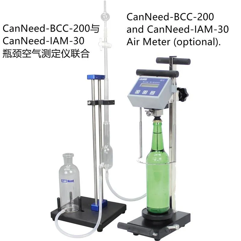 Teste de garrafa com o instrumento de CO₂ CanNeed-BCC-200
