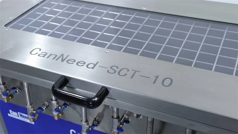 Testador de fissuração sob tensão CanNeed-SCT-10 com garrafas PET e conexões pneumáticas