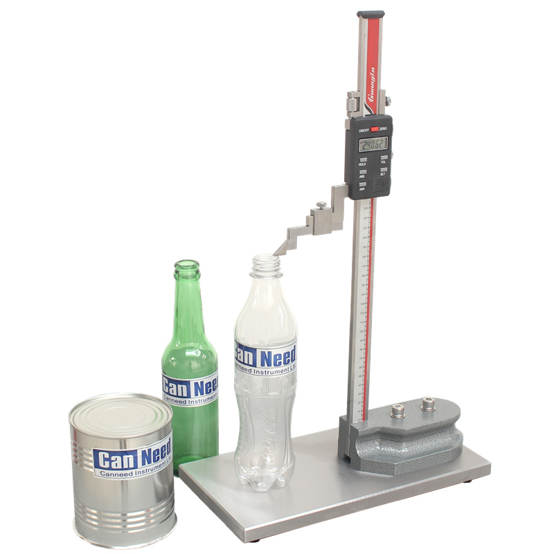 Medidor Digital de Altura de Latas CanNeed-DHG-300 utilizado em laboratório e linhas de produção