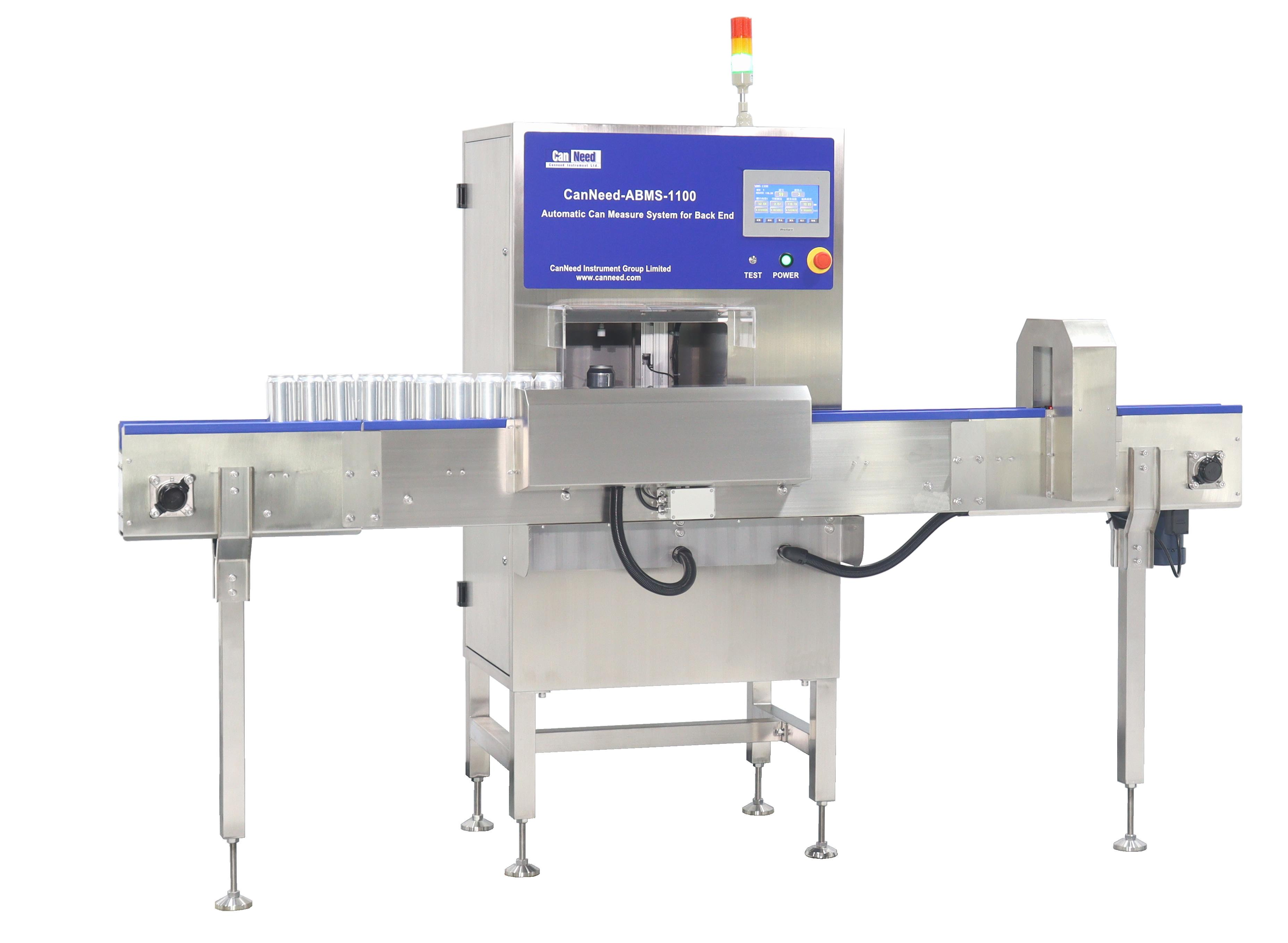 Medidor automático de latas ABMS-1100 com carregamento por braço robótico