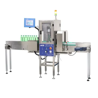 Testador automático de integridade de vedação CanNeed ASST-Line-1000 para garrafas PET de bebidas