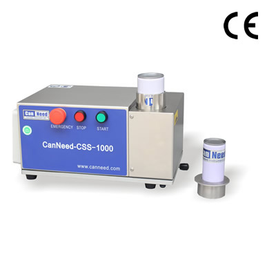 Serra de recravação antirruído CanNeed-CSS-1000 usada no corte de latas de 65 mm em ensaios de laboratório