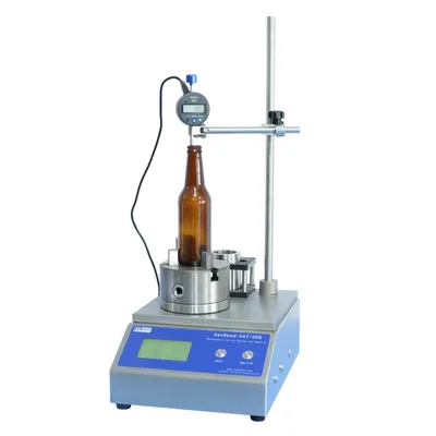 Testador de perpendicularidade digital CanNeed-VAT-500 medindo uma garrafa de vidro