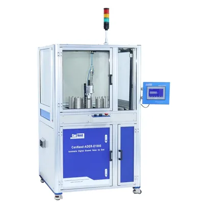 Medidor automático de integridade de verniz ADER-E1000 medindo a compacidade do revestimento em tampas